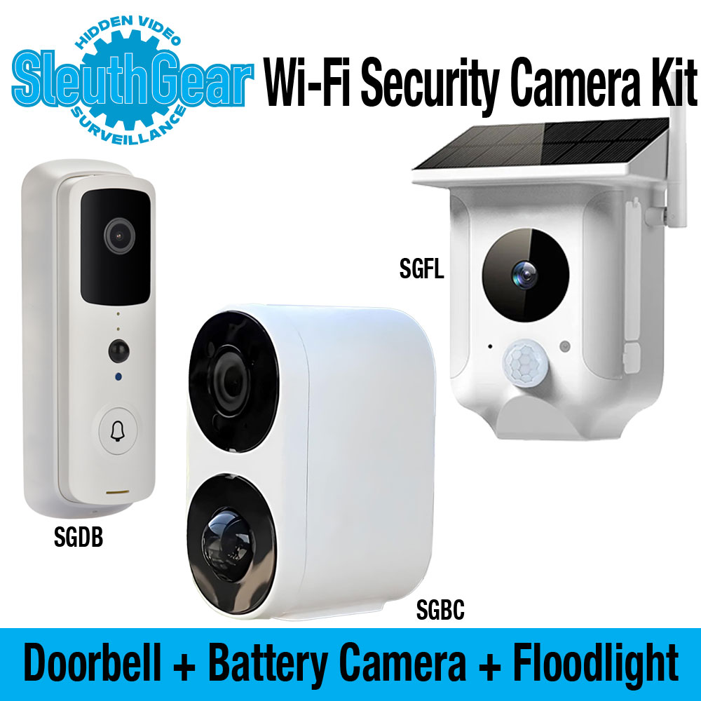 SG1030 Doorbell Camera, Battery/Solar Camer and Floodlight Camera Set