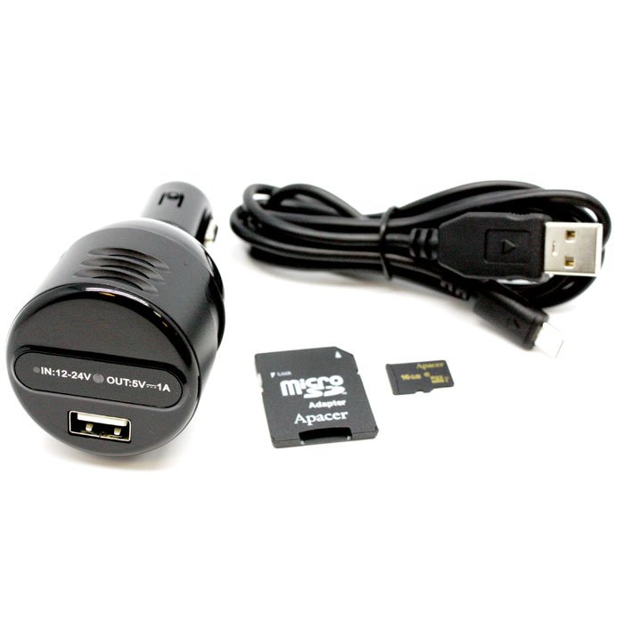 DVR277IR : 1080P Night Vision Car Charger With Accessories